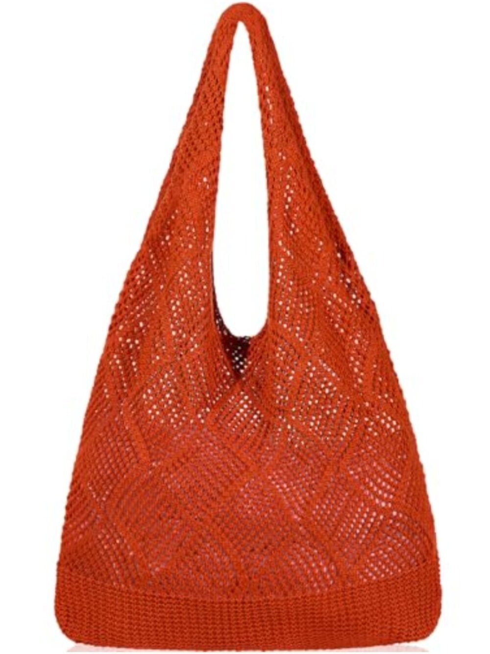 Crochet Beach Mesh Tote Bag Womens Shoulder Hobo Handbag Foldable Lightweight